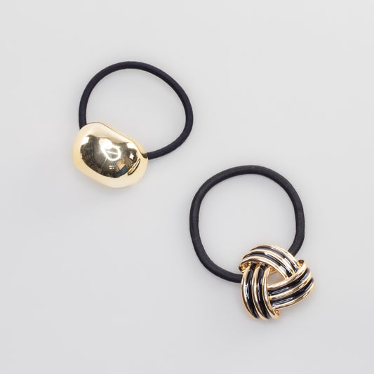 Elastice de păr cu accesoriu metalic Helios - Auriu