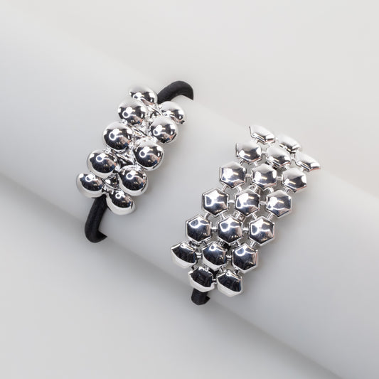 Elastice de păr cu accesoriu metalic Puncta - Arginitu