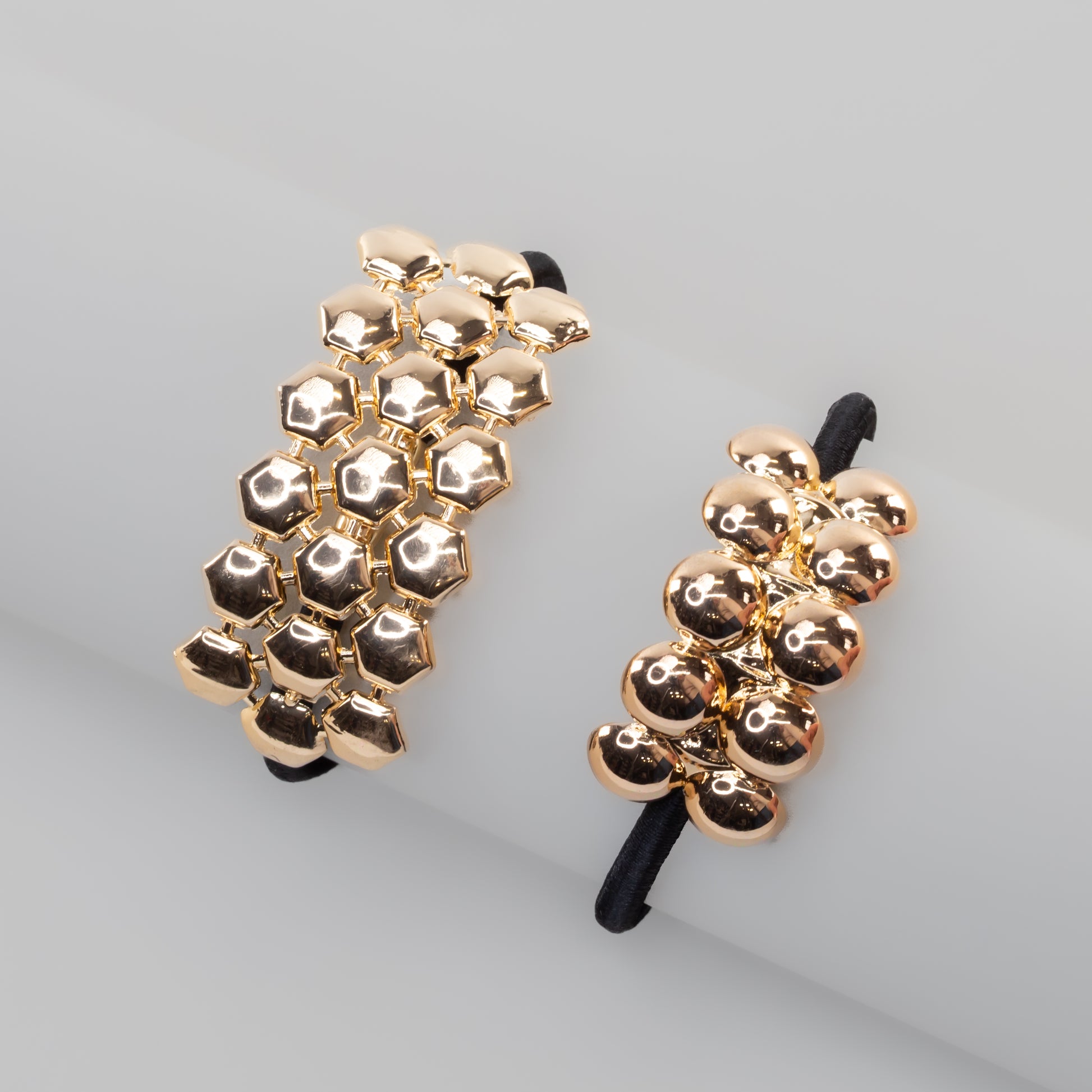 Elastice de păr cu accesoriu metalic Puncta - Auriu