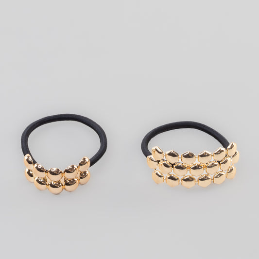 Elastice de păr cu accesoriu metalic Puncta - Auriu