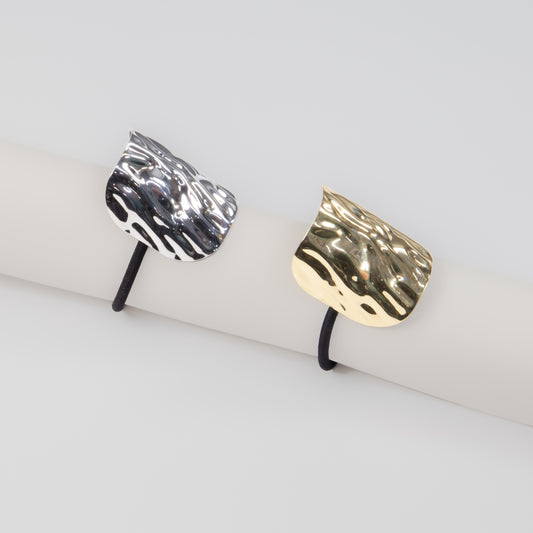 Elastice de păr cu accesoriu metalic Valura - Auriu, Argintiu