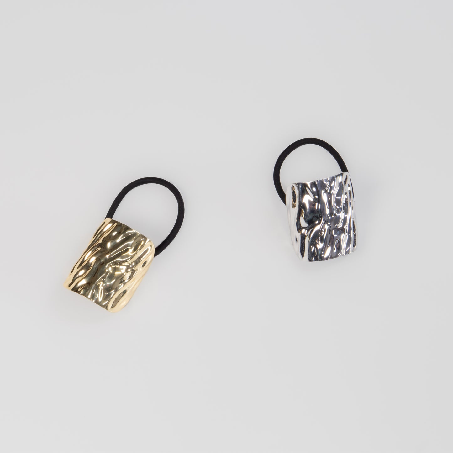 Elastice de păr cu accesoriu metalic Valura - Auriu, Argintiu