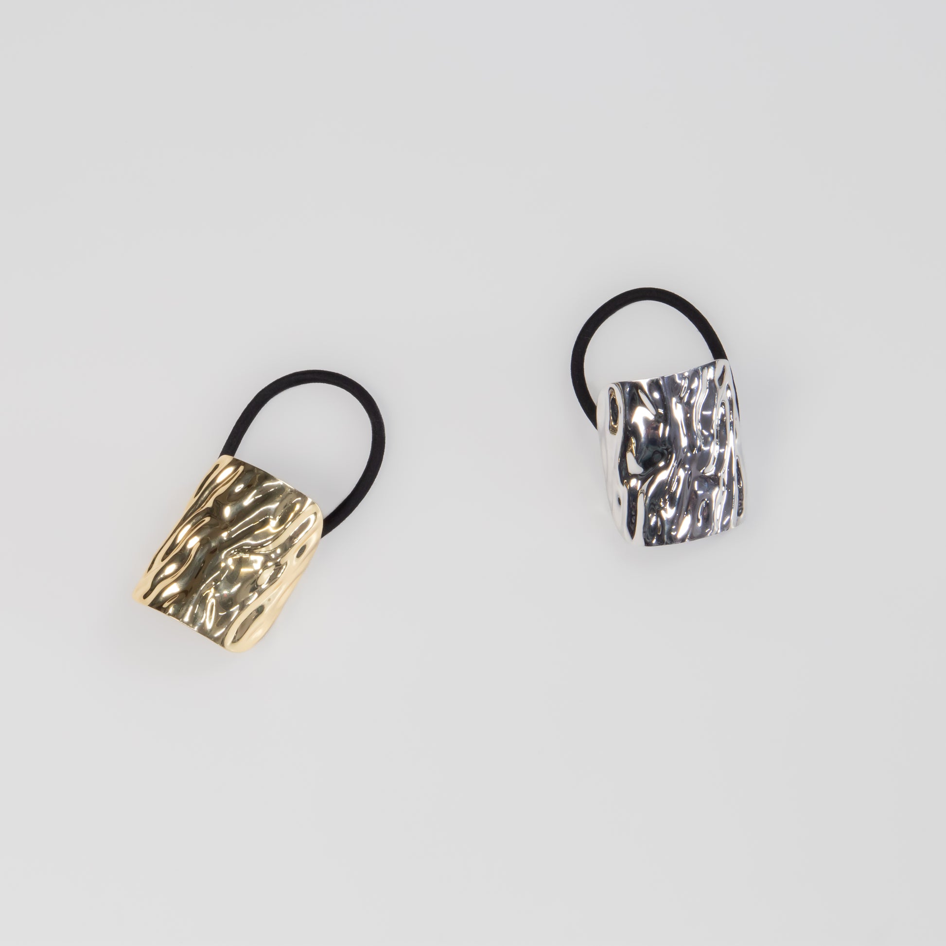 Elastice de păr cu accesoriu metalic Valura - Auriu, Argintiu