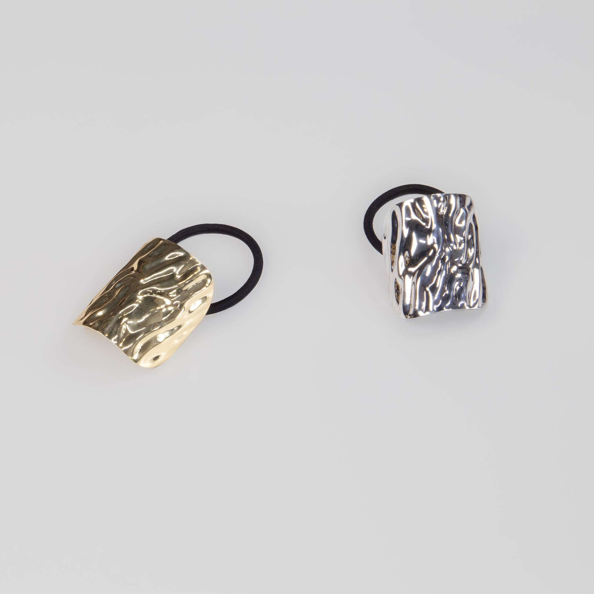 Elastice de păr cu accesoriu metalic Valura - Auriu, Argintiu