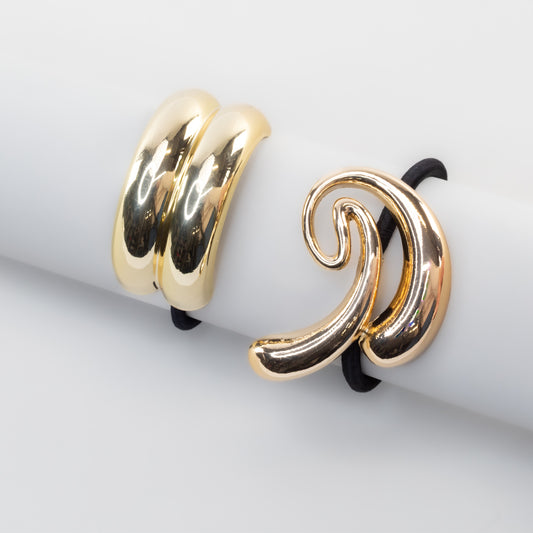 Elastice de păr cu accesoriu metalic Zyra - Auriu