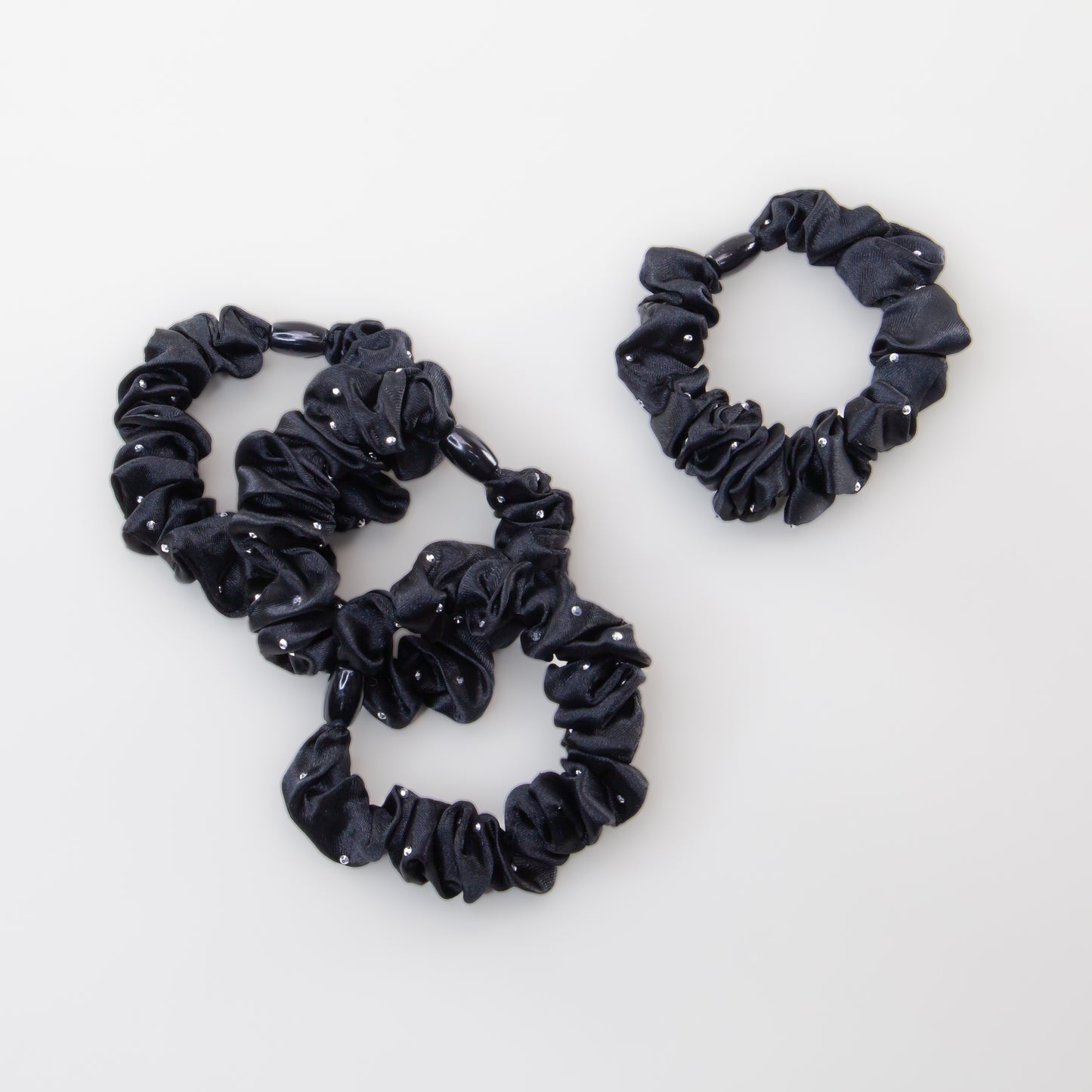 Elastice de păr tip scrunchie Everyday Lux grosime 1 cm, set 4 buc - Negru