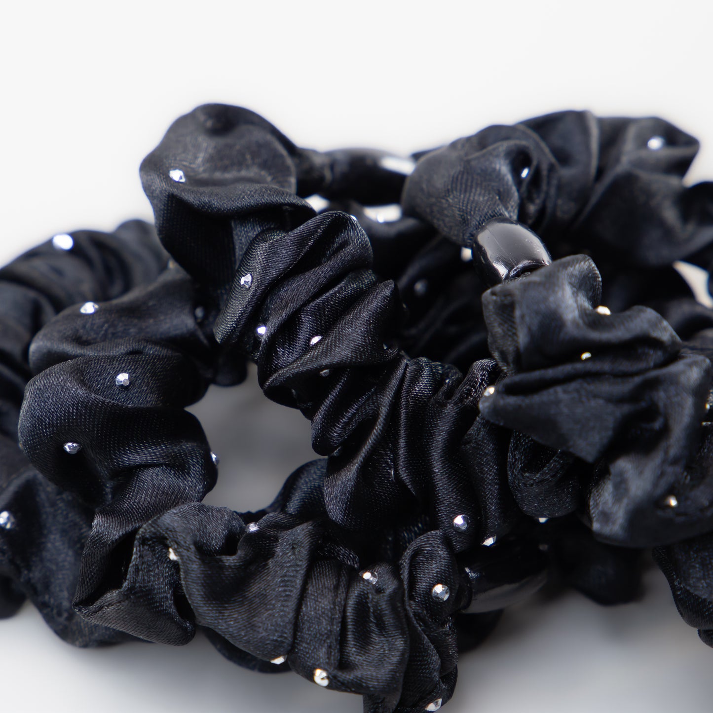 Elastice de păr tip scrunchie Everyday Lux grosime 1 cm, set 4 buc - Negru