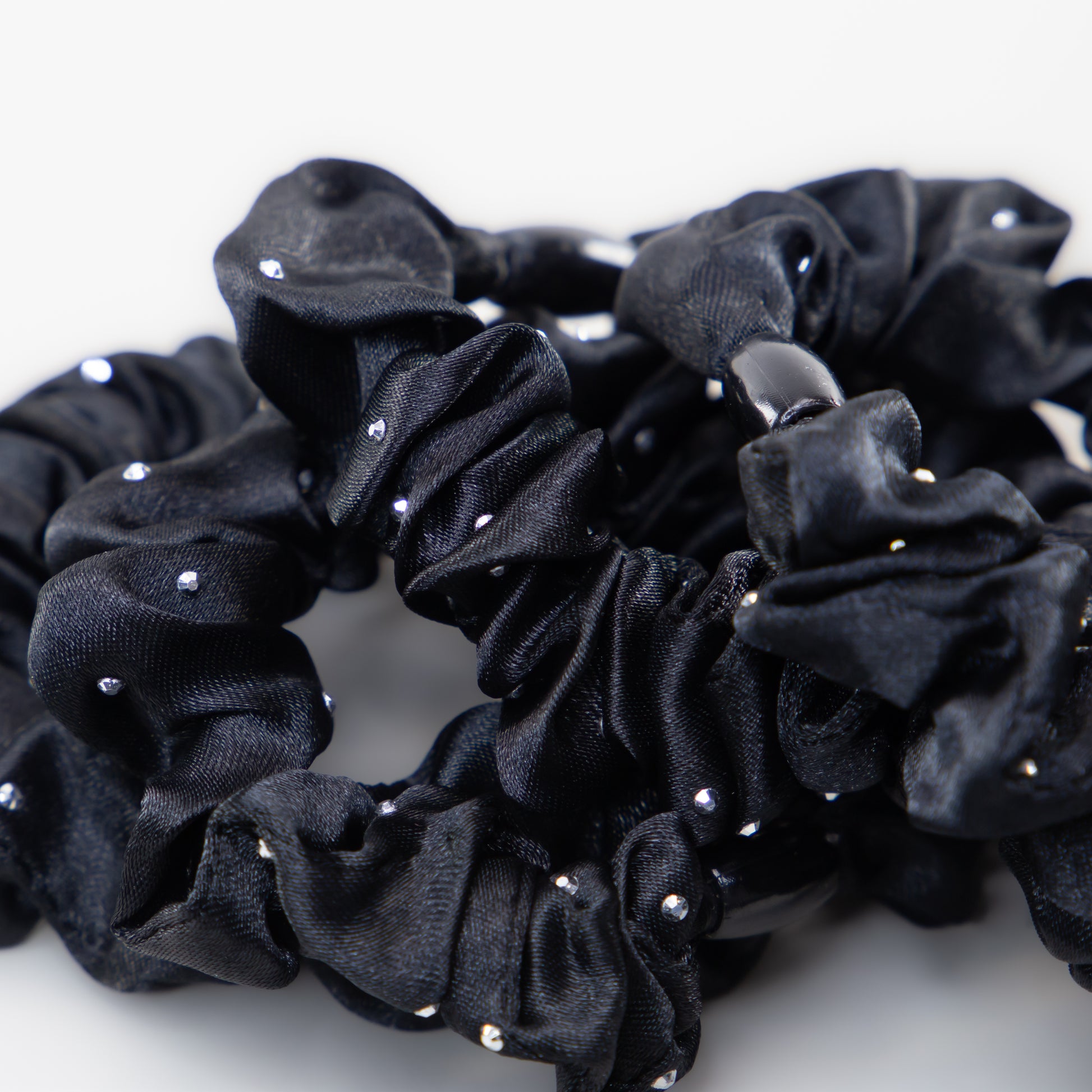 Elastice de păr tip scrunchie Everyday Lux grosime 1 cm, set 4 buc - Negru