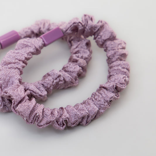 Elastice de păr tip scrunchie Forest Magic, grosime 1 cm, set 2 buc - Mov