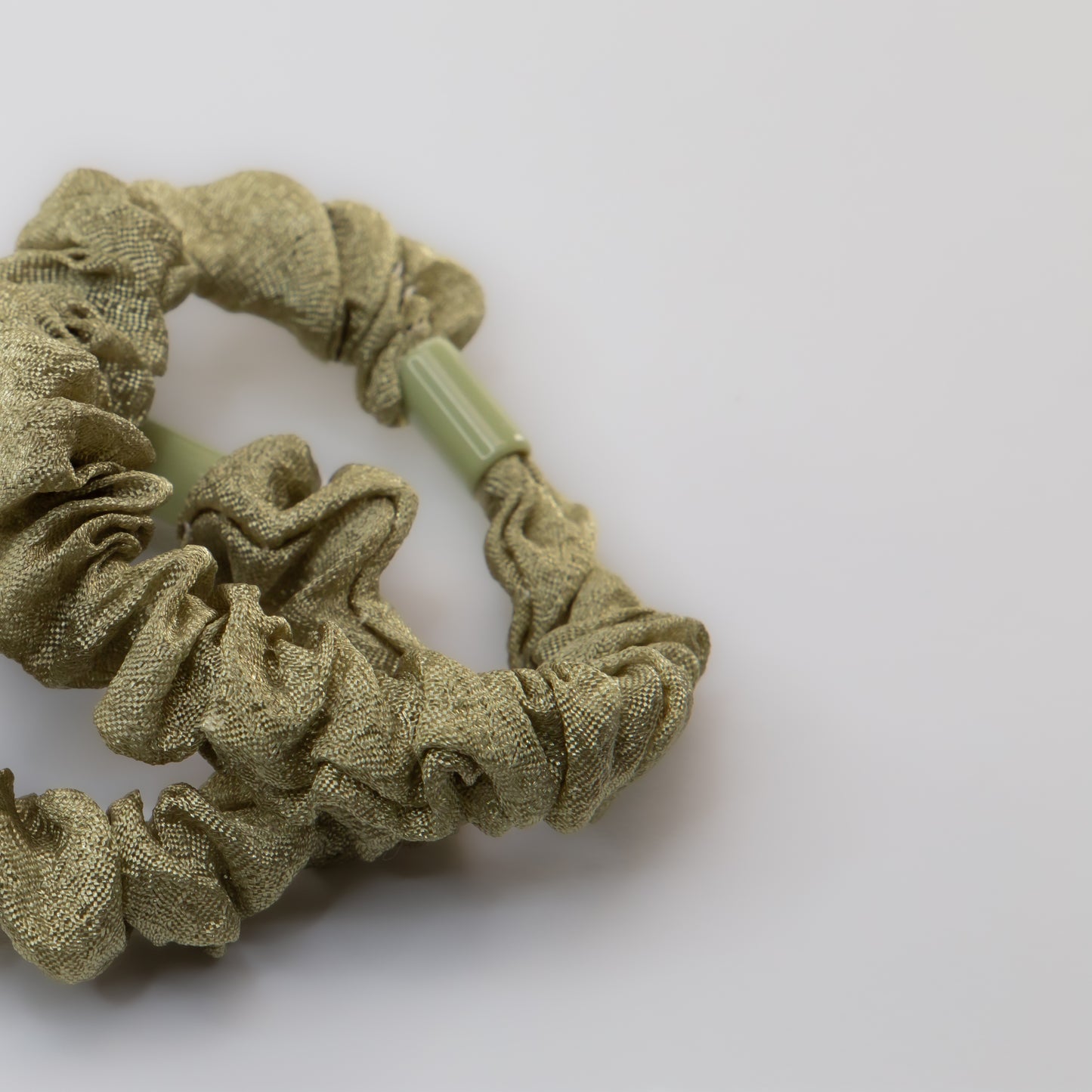 Elastice de păr tip scrunchie Forest Magic, grosime 1 cm, set 2 buc - Verde