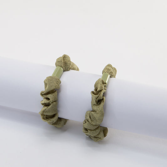 Elastice de păr tip scrunchie Forest Magic, grosime 1 cm, set 2 buc - Verde