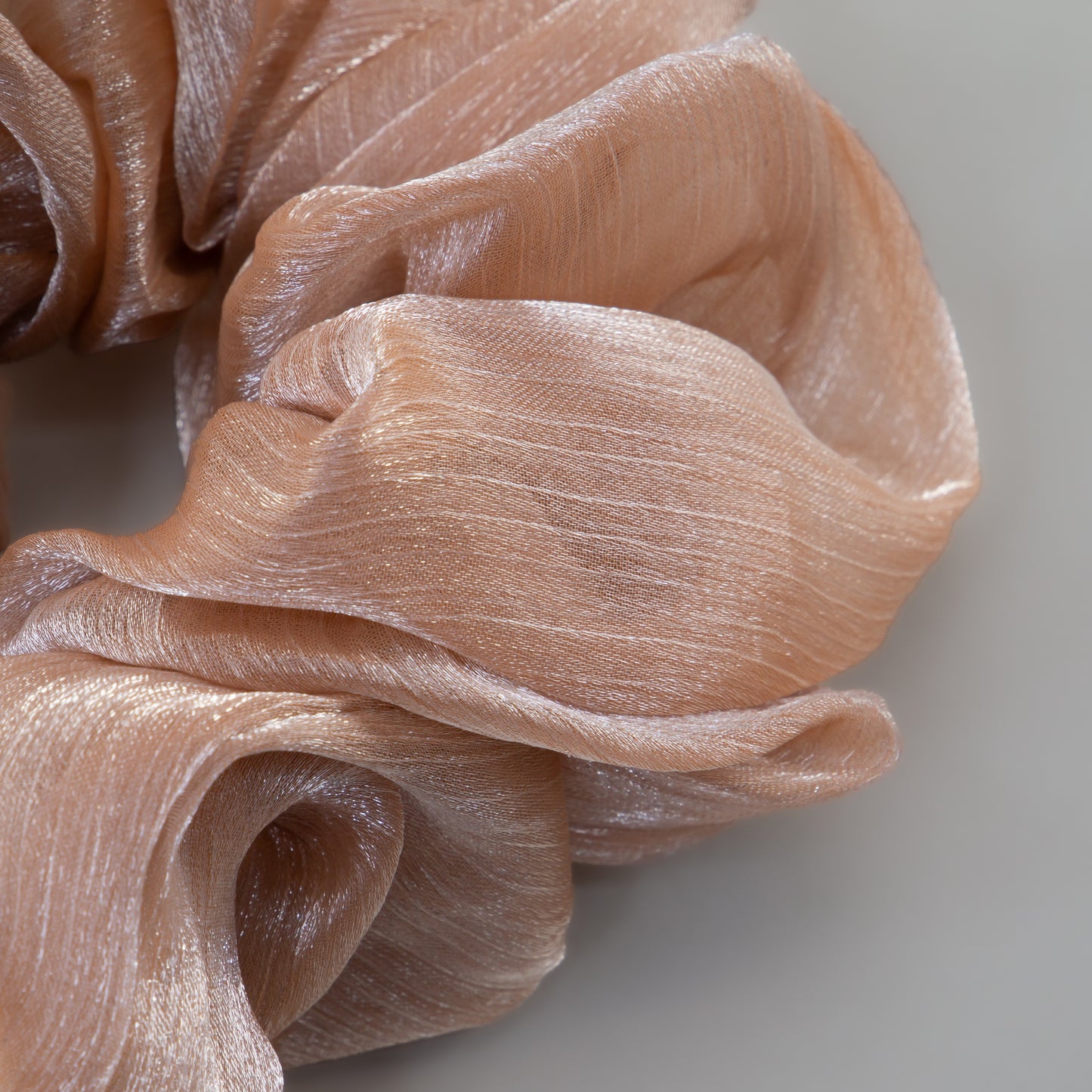 Elastice de păr tip scrunchie Lunaria cu aspect de organza, grosime 5 cm - Roz