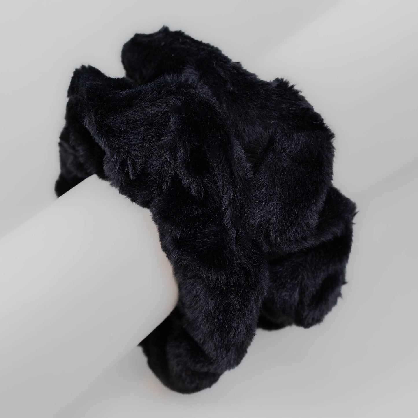 Elastice de păr tip scrunchie, pufoase și moi, grosime 3 cm, set 2 buc - Negru