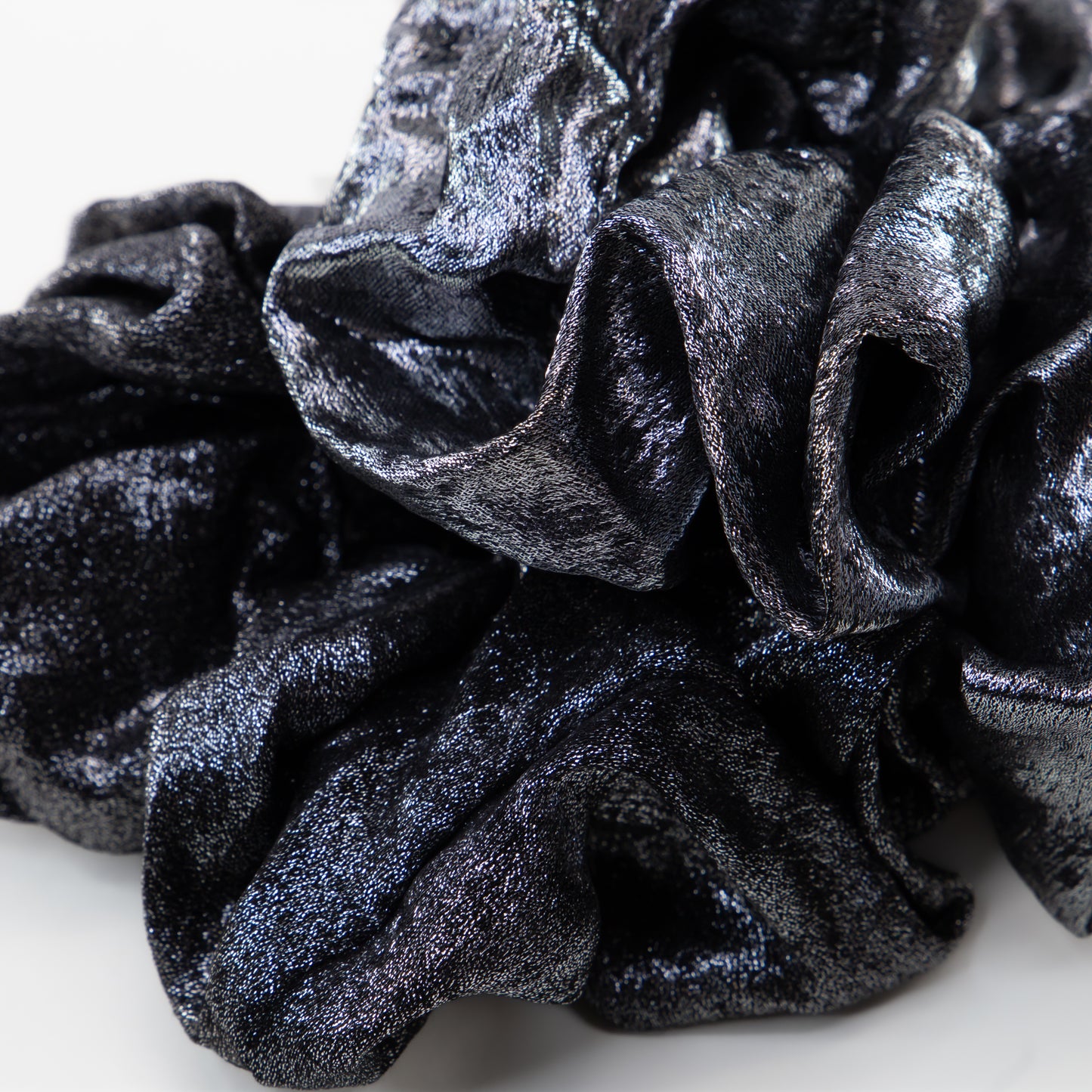 Elastice de păr tip scrunchie Shiny Mood cu efect lucios, grosime 5 cm, set 2 buc - Gri