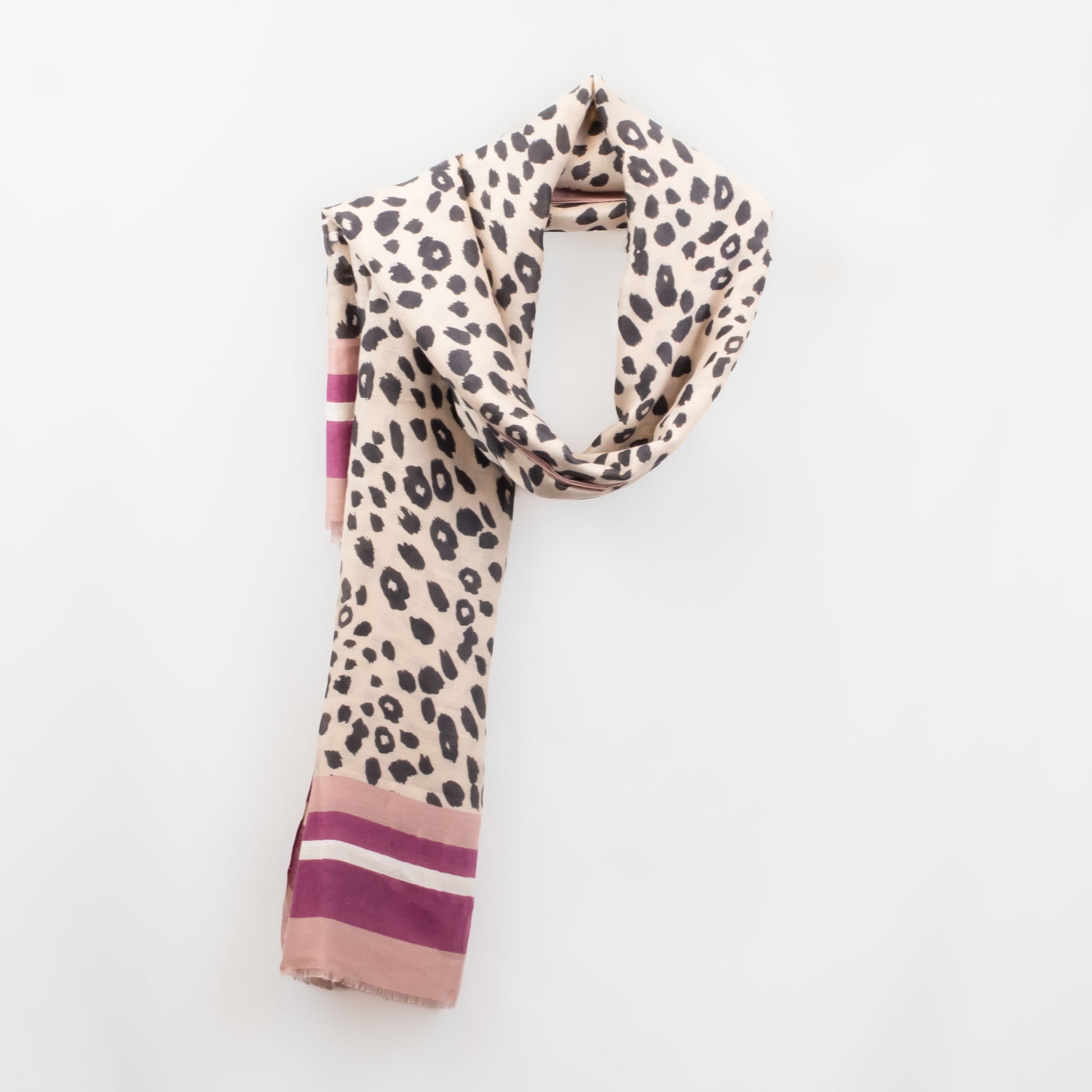 Eșarfă comodă cu animal print, 180 x 85 cm - Roz Prăfuit