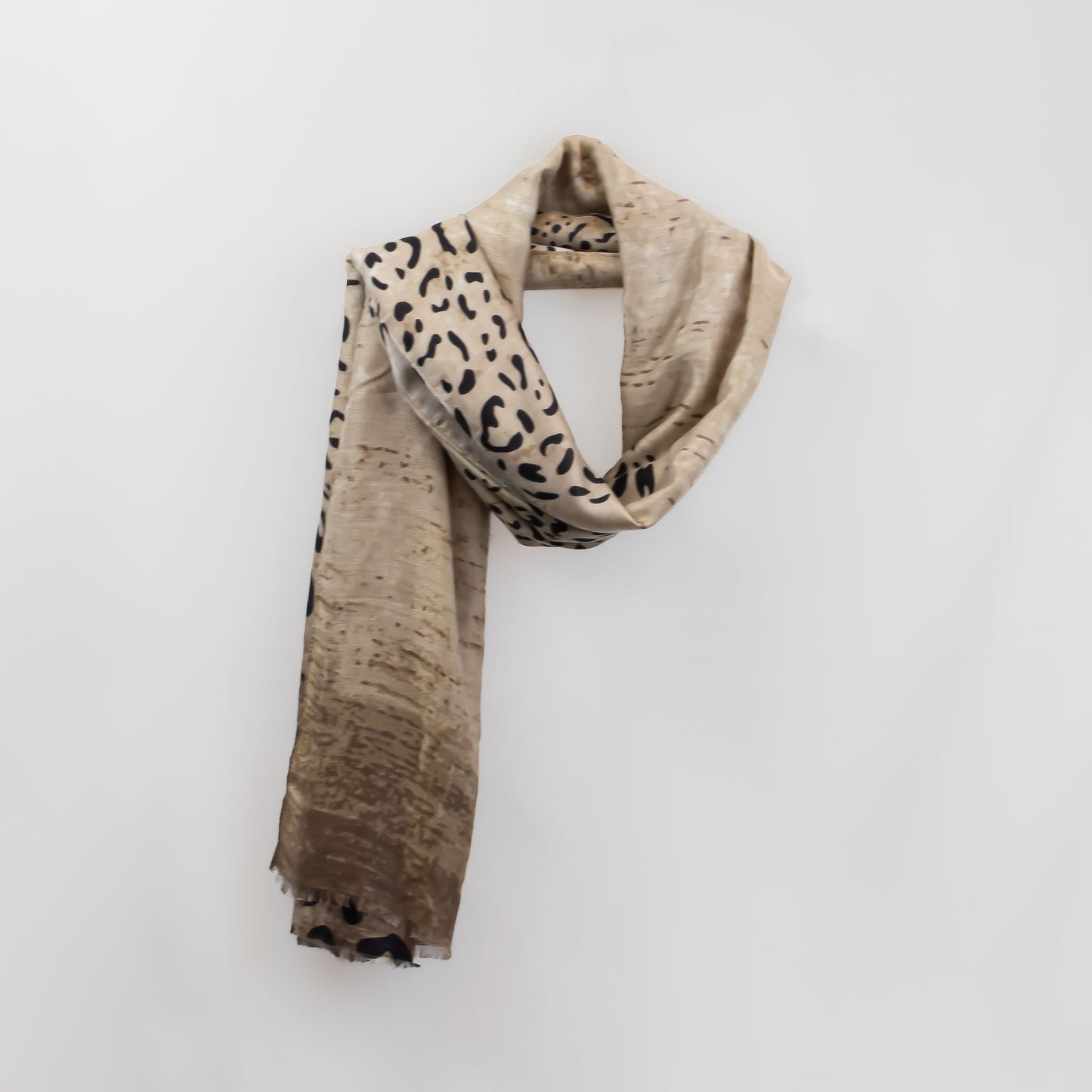 Eșarfă comodă cu animal print, 180 x 90 cm - Bej