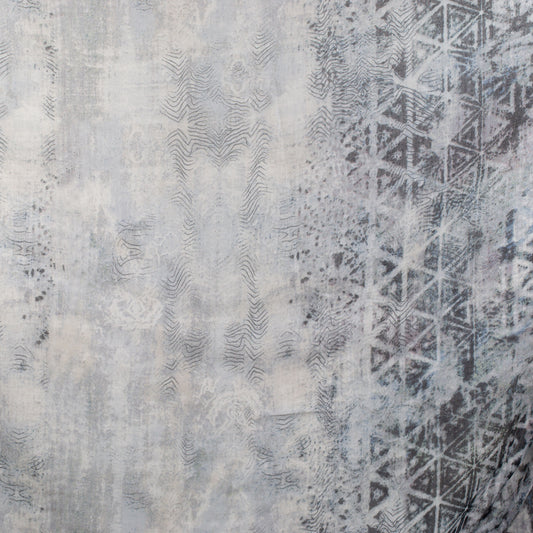 Eșarfă comodă cu imprimeu triunghiuri aztec, 185 x 90 cm - Gri