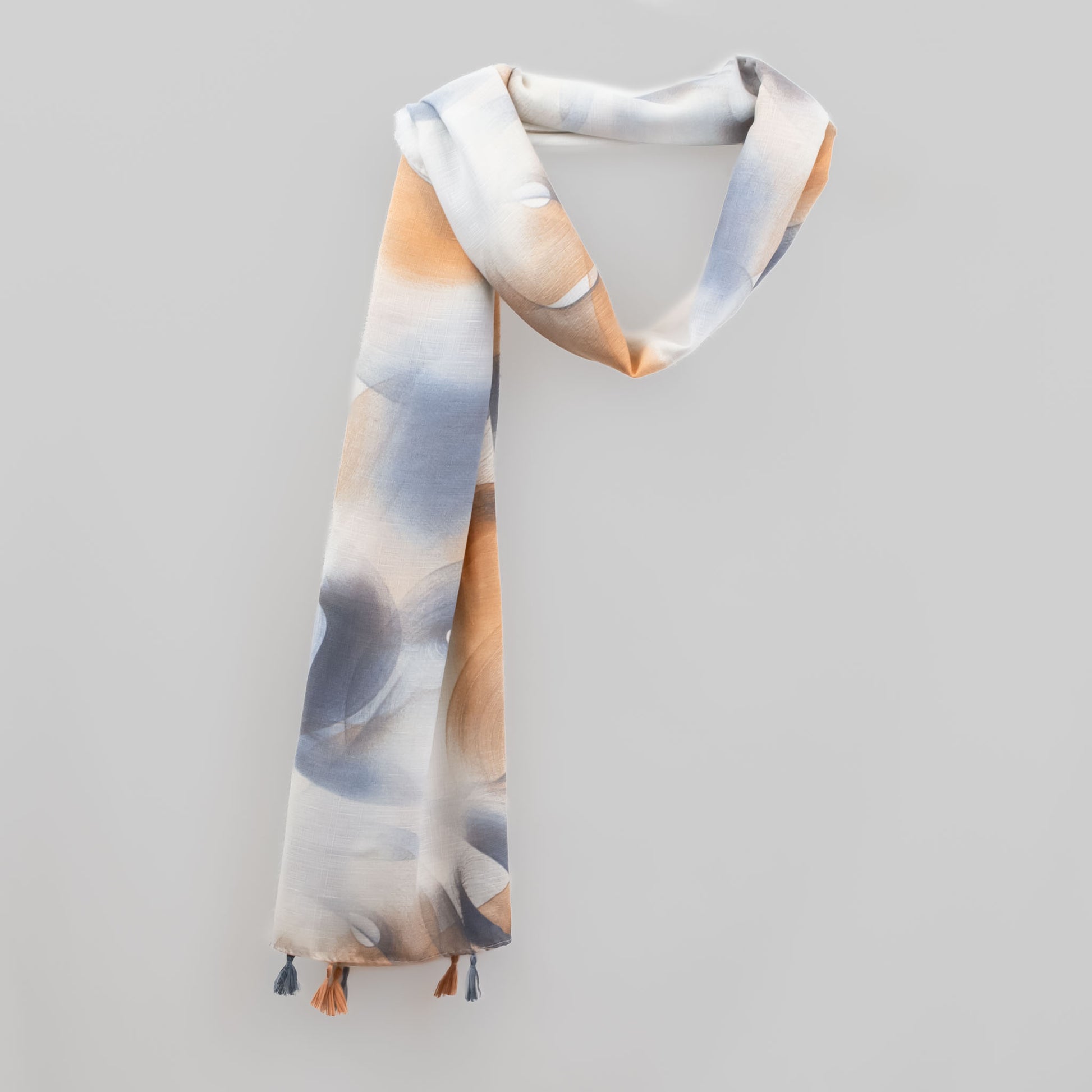 Eșarfă comodă și aerată cu forme gen urme de pensulă, 180 x 85 cm - City Break Vibes