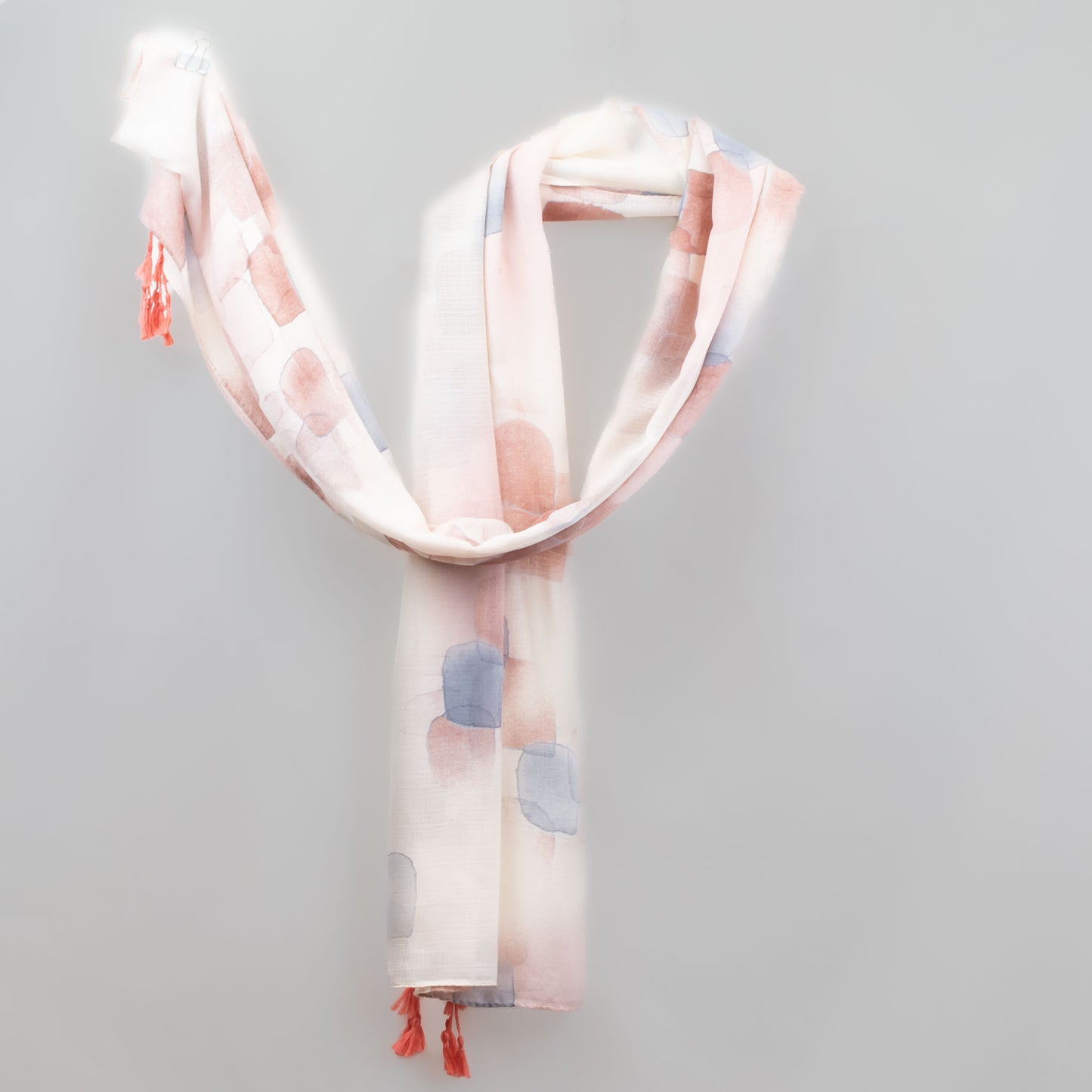 Eșarfă comodă și aerată cu imprimeu mozaic abstract, 180 x 85 cm - Cărămiziu