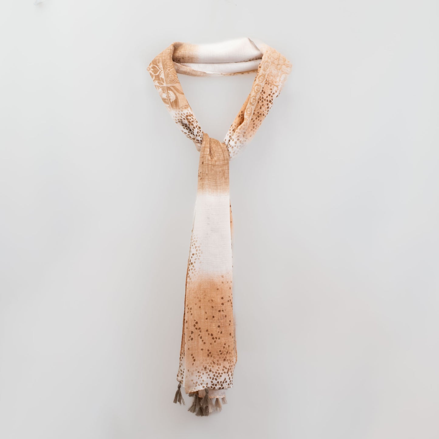 Eșarfă comodă și aerată cu imprimeu narrow streets, 175 x 85 cm - Bej