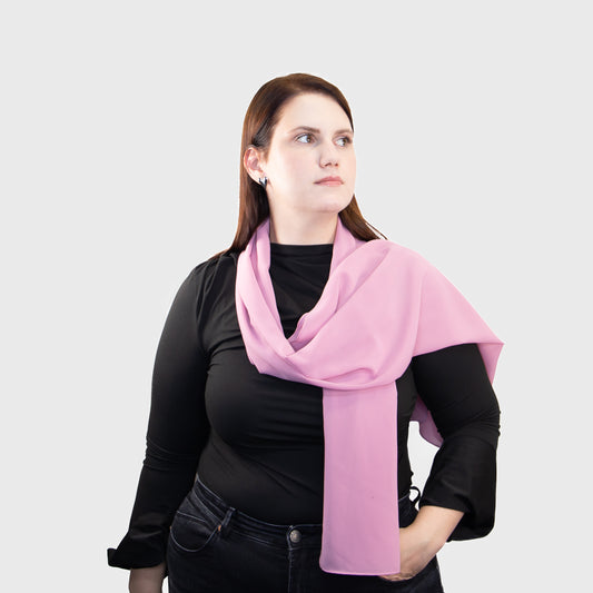Eșarfă damă aerată, model Delicat, 175 x 65 cm - Roz