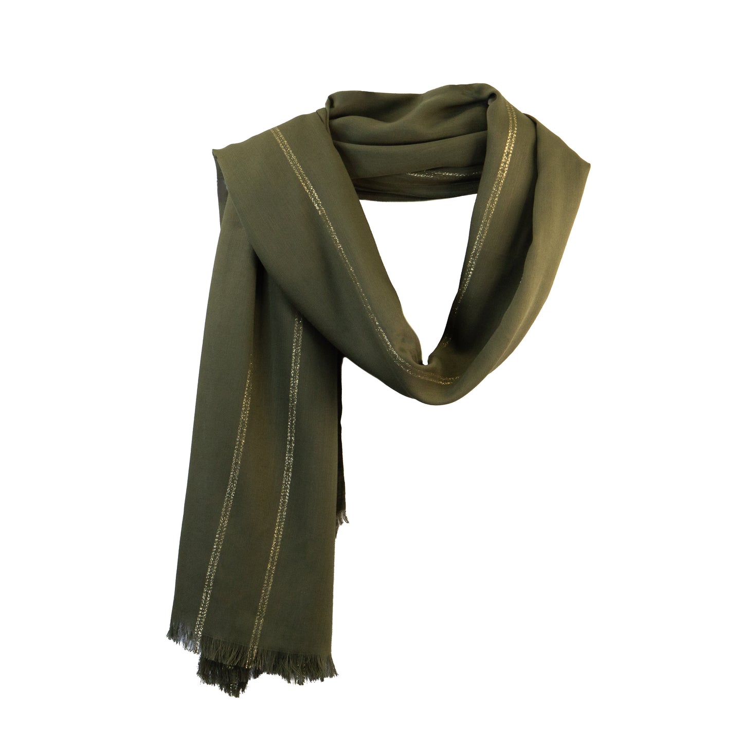 Eșarfă damă comodă cu fire strălucitoare, Stella, 183 x 95 cm - Verde