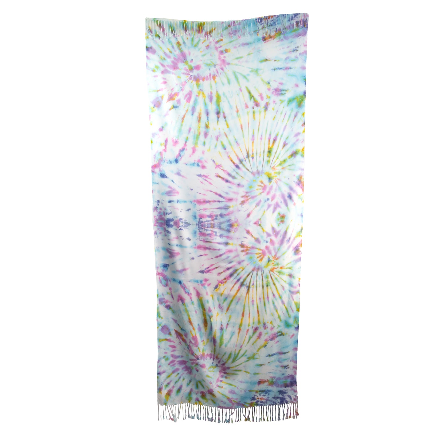 Eșarfă damă comodă, imprimeu tie-dye, 185 x 70 cm - Multicolor