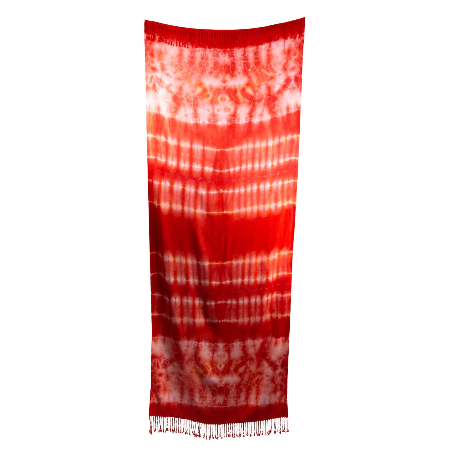 Eșarfă damă comodă, imprimeu tie-dye, 185 x 70 cm - Roșu