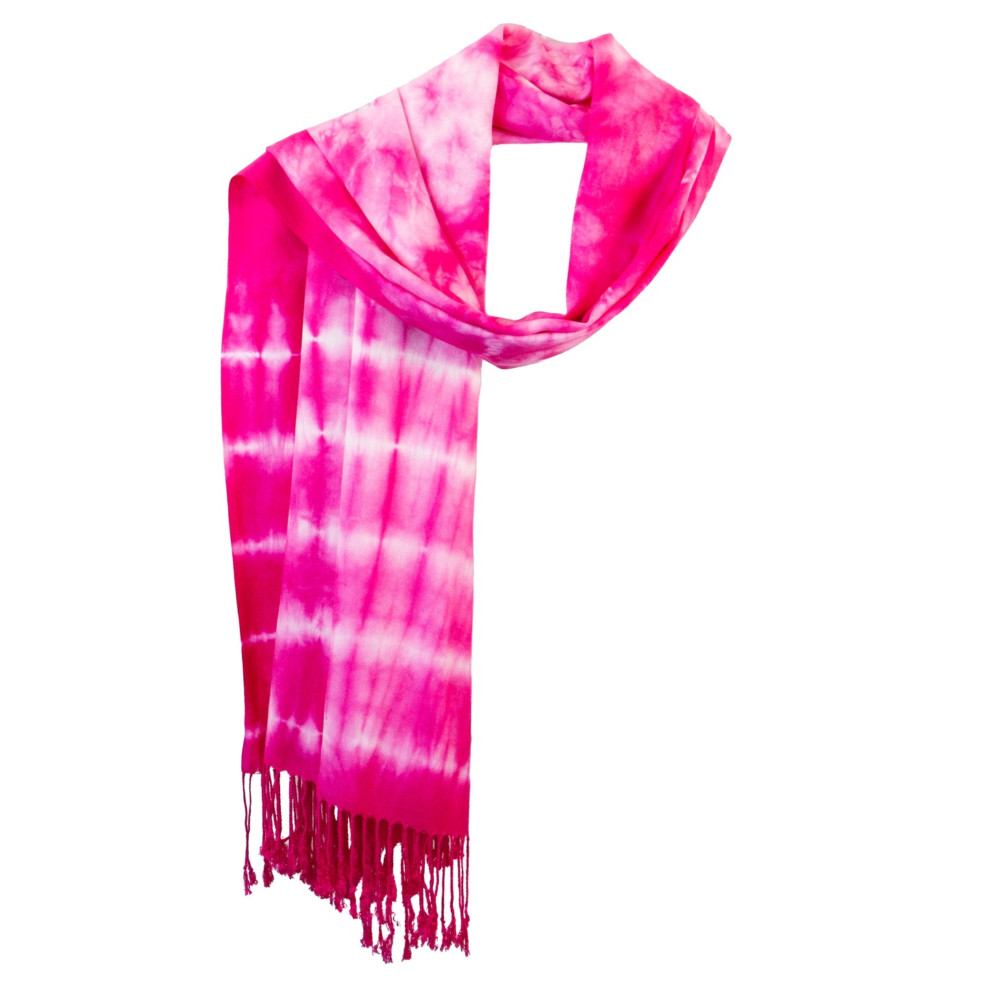 Eșarfă damă comodă, imprimeu tie-dye, 185 x 70 cm - Roz