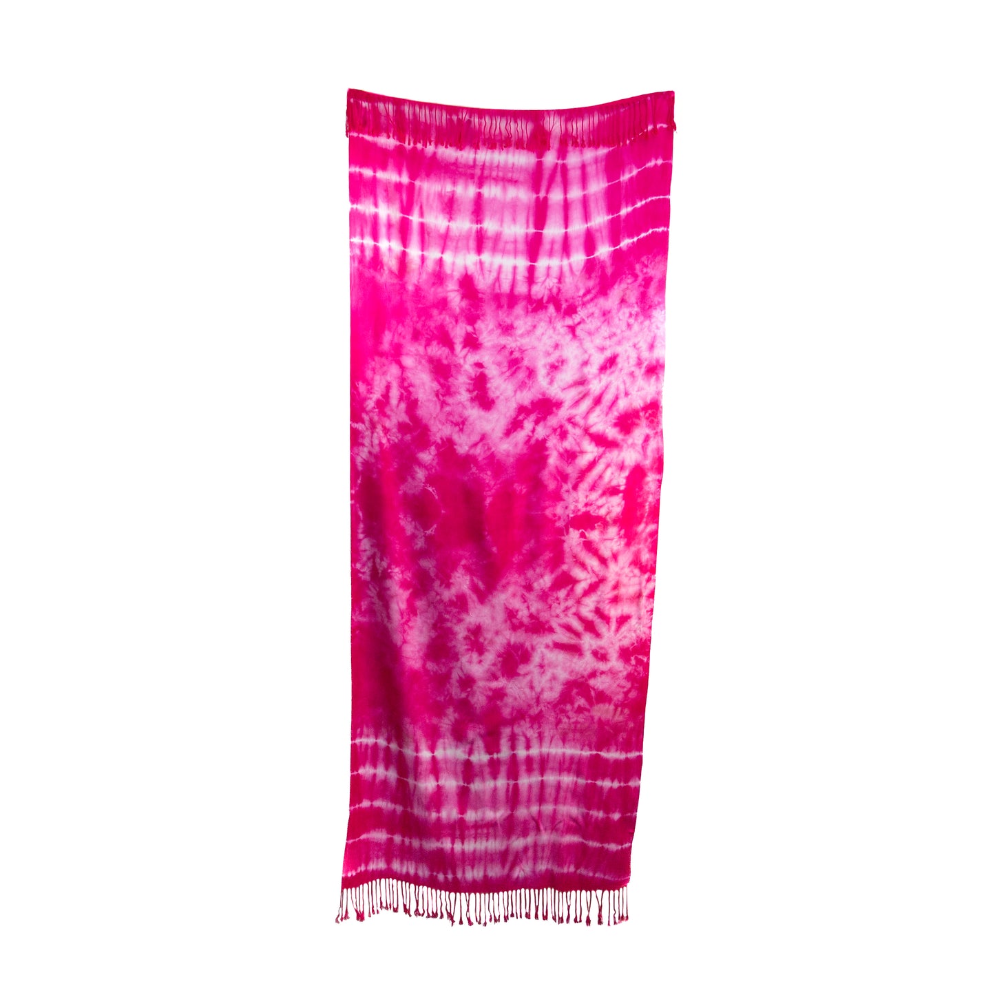 Eșarfă damă comodă, imprimeu tie-dye, 185 x 70 cm - Roz