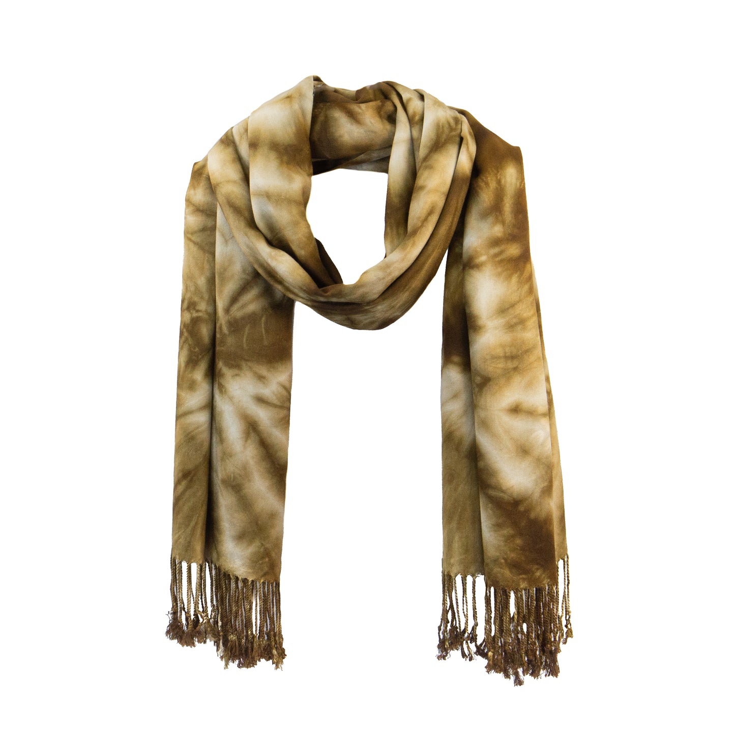 Eșarfă damă comodă, imprimeu tie-dye, 185 x 70 cm - Verde
