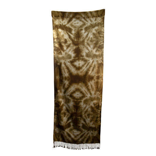Eșarfă damă comodă, imprimeu tie-dye, 185 x 70 cm - Verde