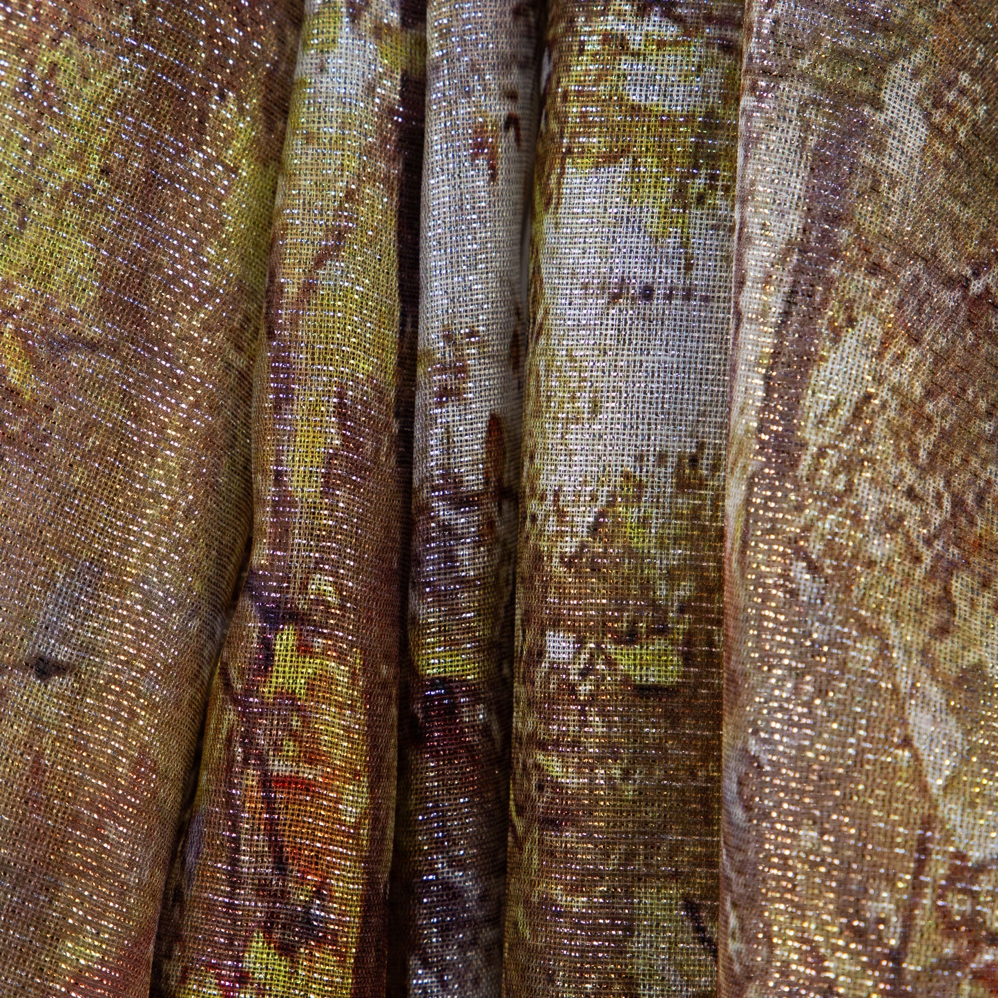 Eșarfă damă cu fire strălucitoare, eleganță de epocă, 182 x 70 cm - Maro, Galben