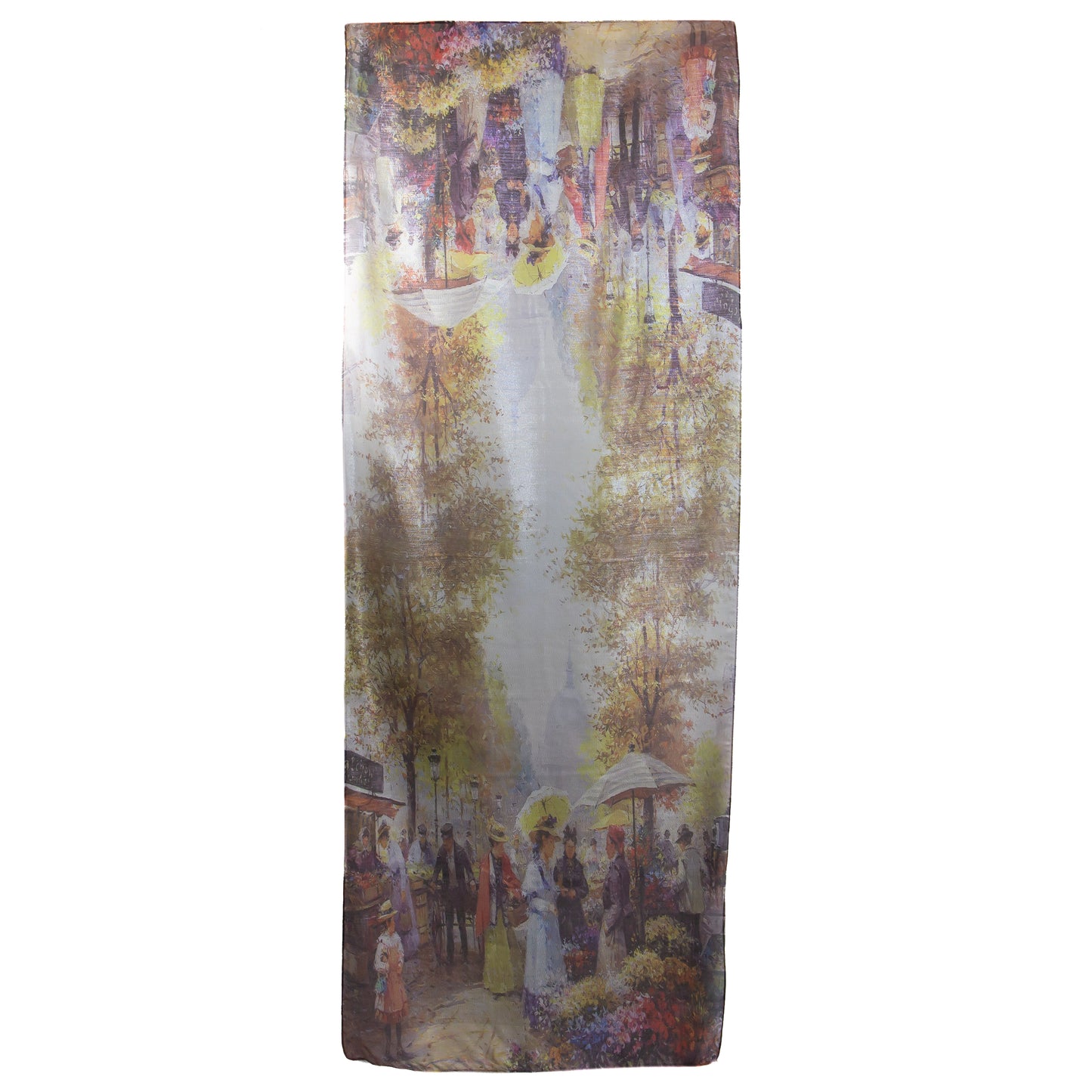 Eșarfă damă cu fire strălucitoare, eleganță de epocă, 182 x 70 cm - Maro, Galben