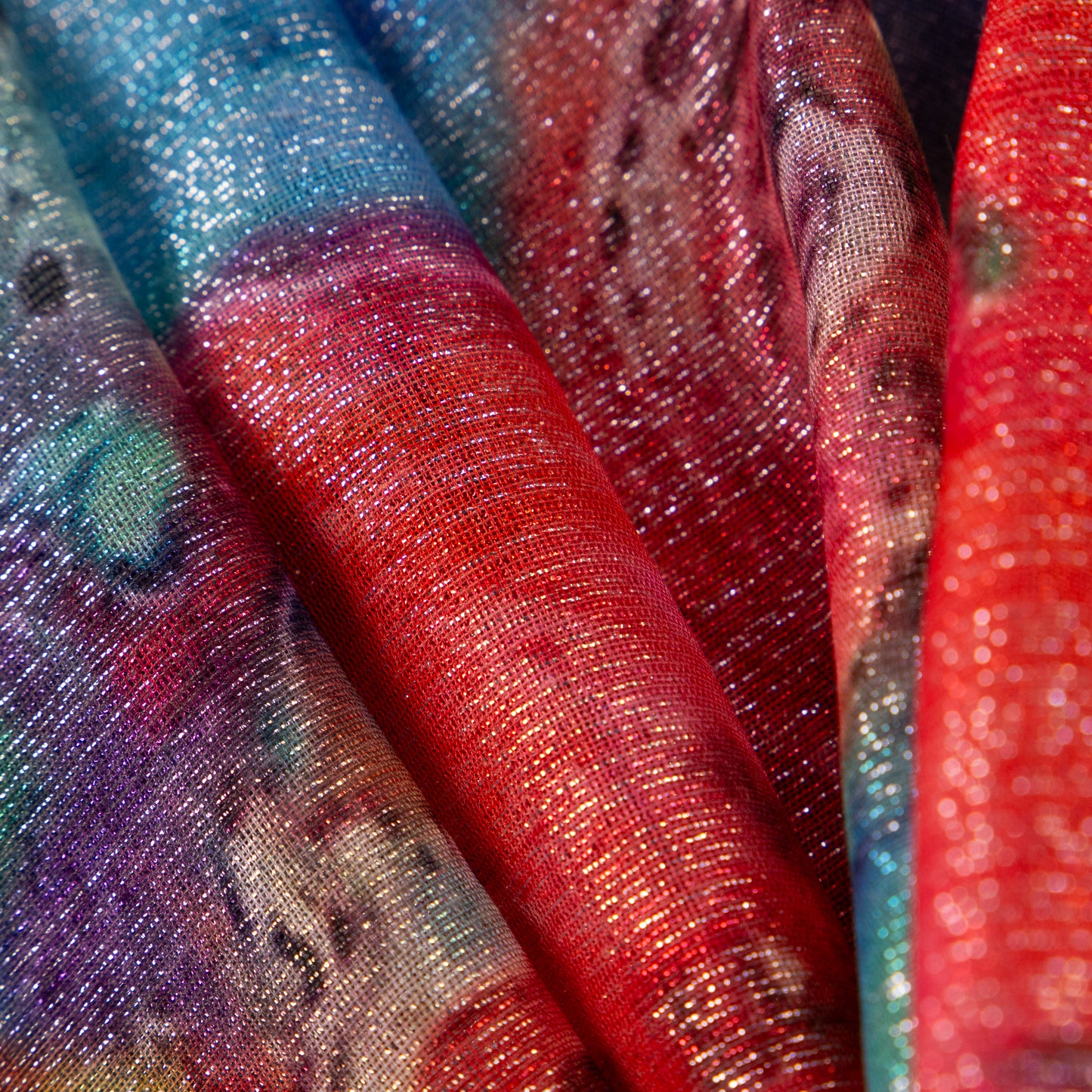 Eșarfă damă cu fire strălucitoare, imprimeu flori multicolor, 182 x 70 cm