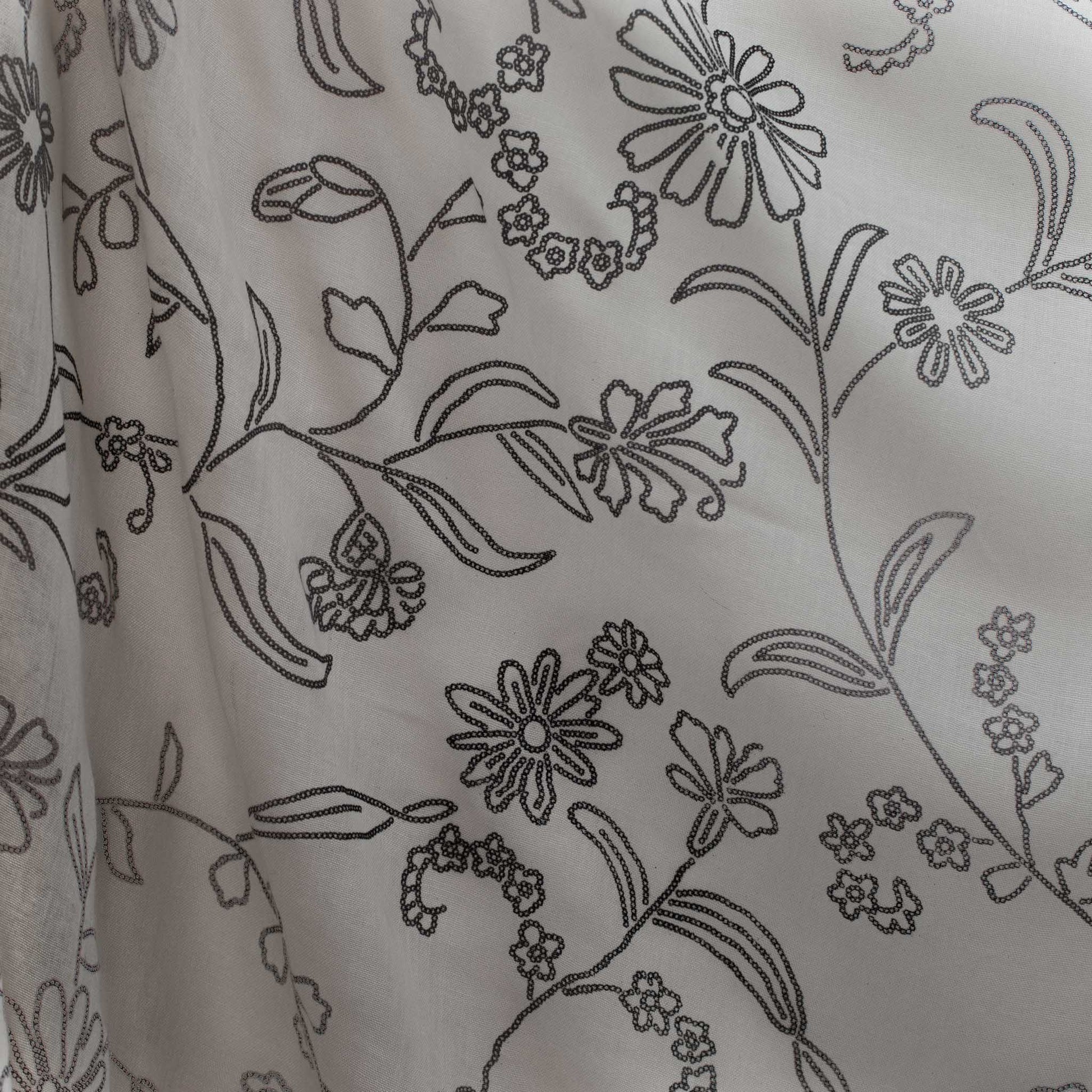 Eșarfă damă cu imprimeu floral, 180 x 90 cm - Gri Deschis