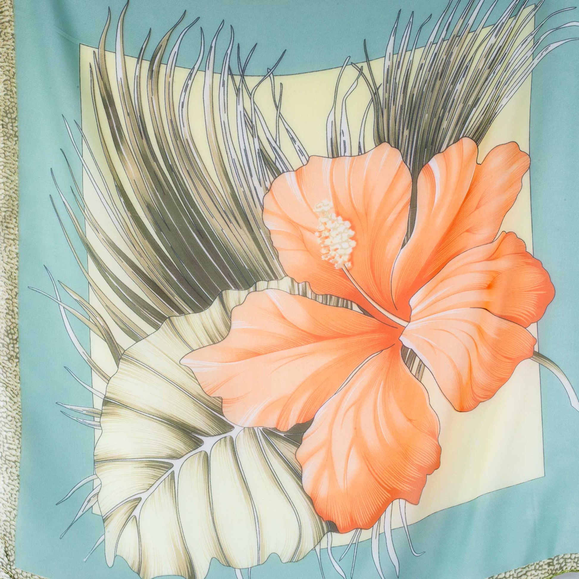 Eșarfă damă din mătase cu imprimeu big jungle, 65 x 65 cm - Exotic Vibes