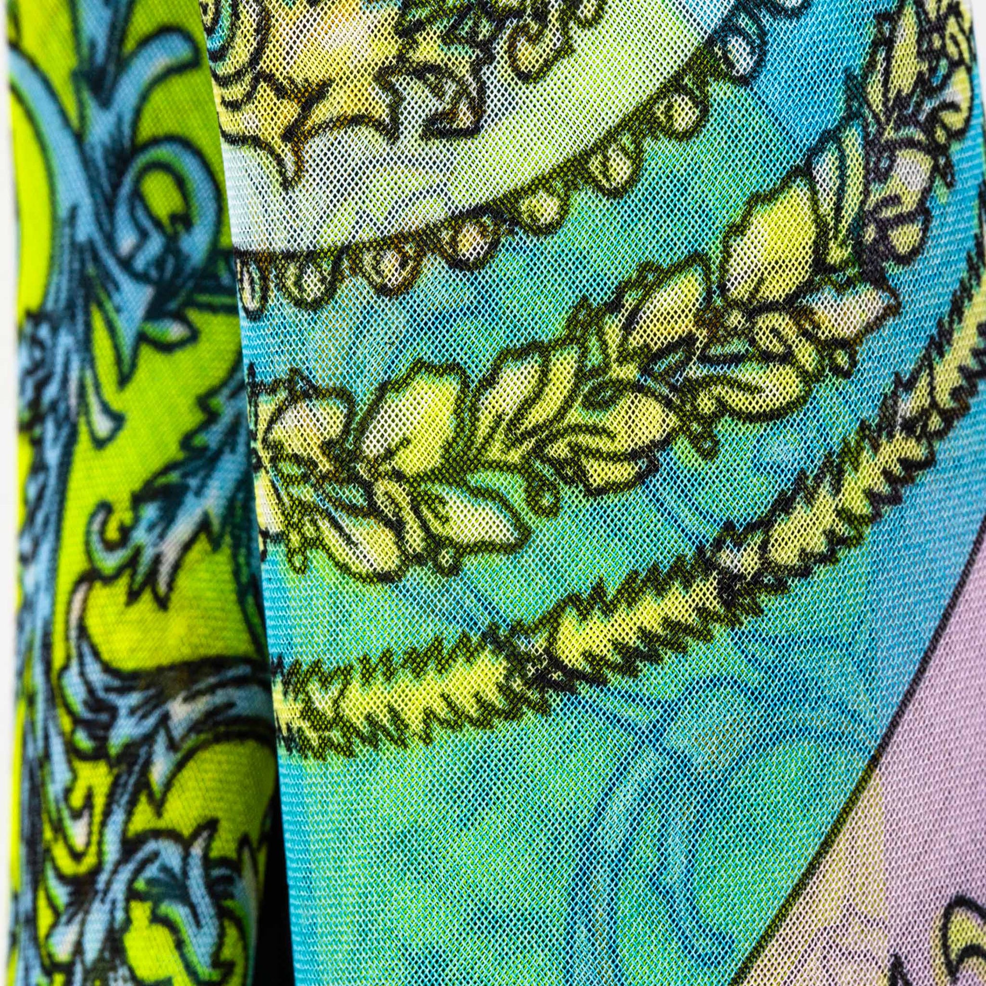 Eșarfă damă din mătase cu imprimeu oriental, 65 x 65 cm - Albastru Vibes