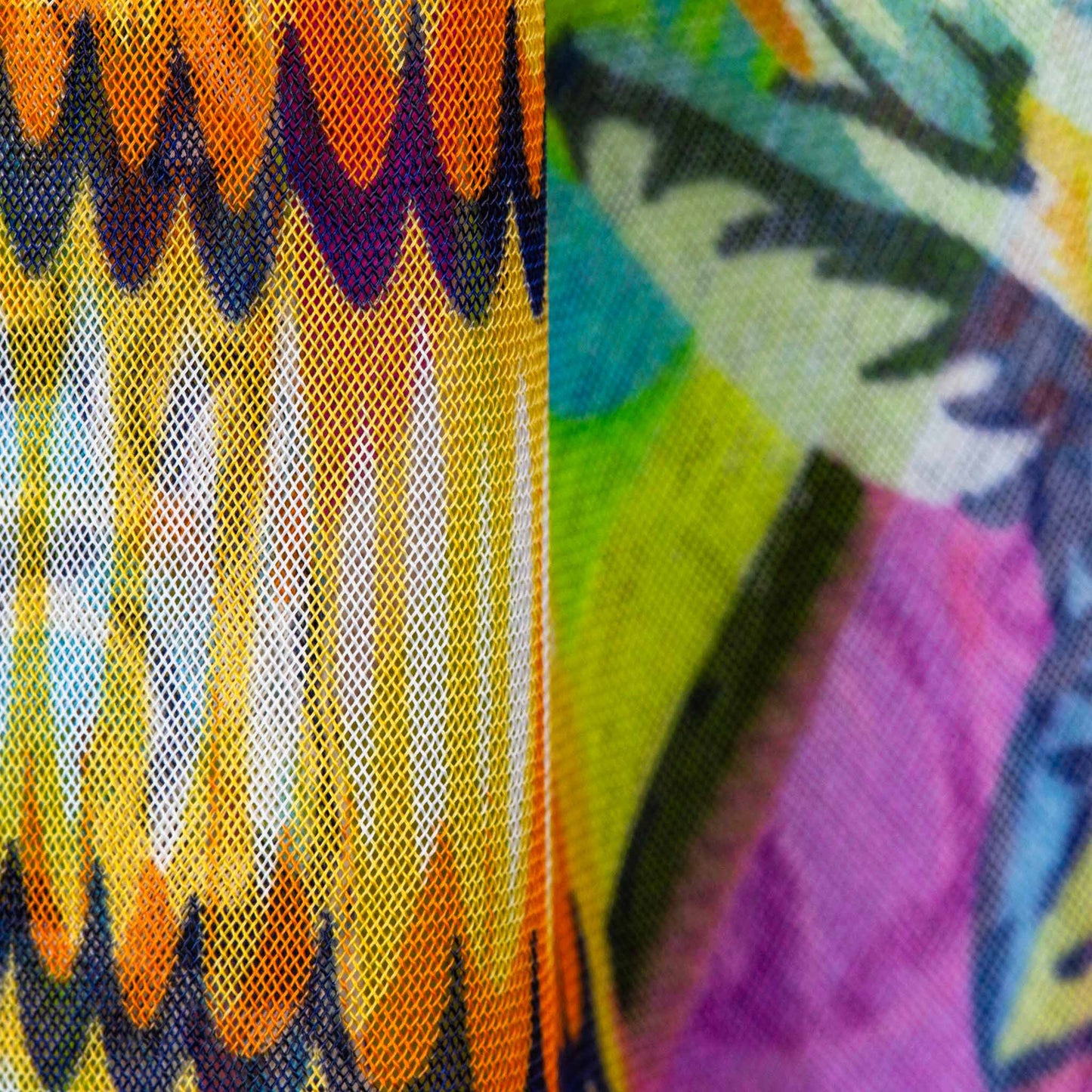 Eșarfă damă din mătase cu imprimeu tribal, 65 x 65 cm - Roz, Verde