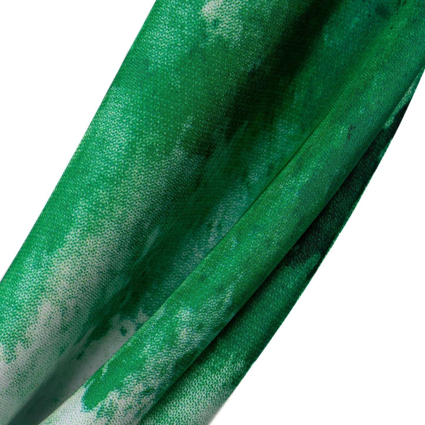 Eșarfă fină cu efect de mătase, artă florală, 68 x 68 cm - Verde