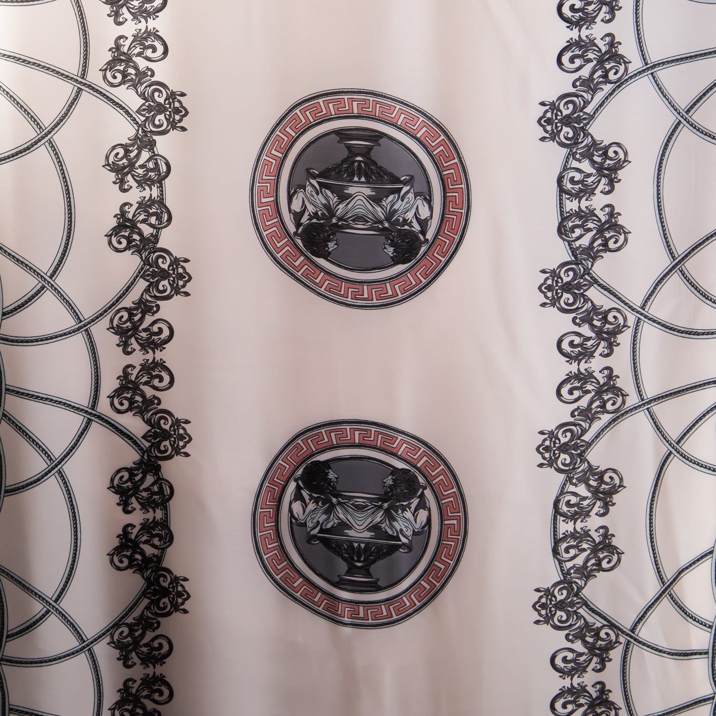 Eșarfă fină cu efect de mătase cu design aristocratic, 180 x 92 cm - Roz, Gri