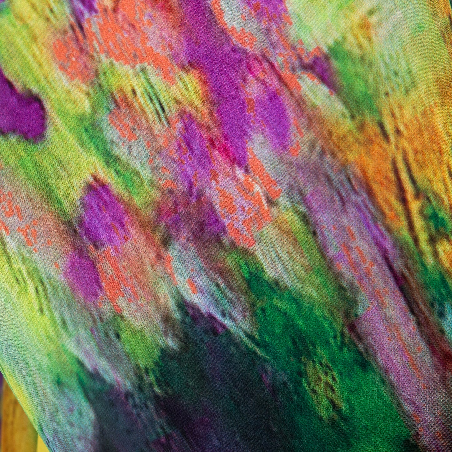 Eșarfă fină cu efect de mătase, grădină inflorită, 194 x 65 cm - Multicolor