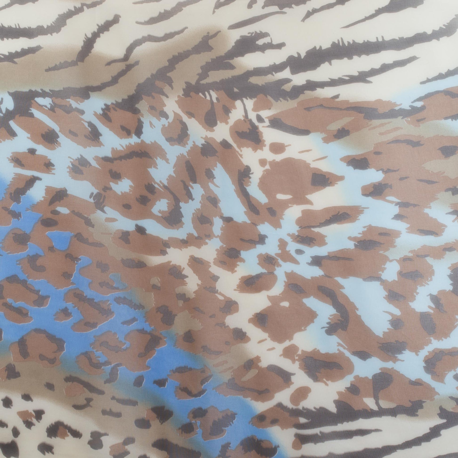 Eșarfă fină cu efect de mătase, imprimeu animal print tiger, 160 x 50 cm