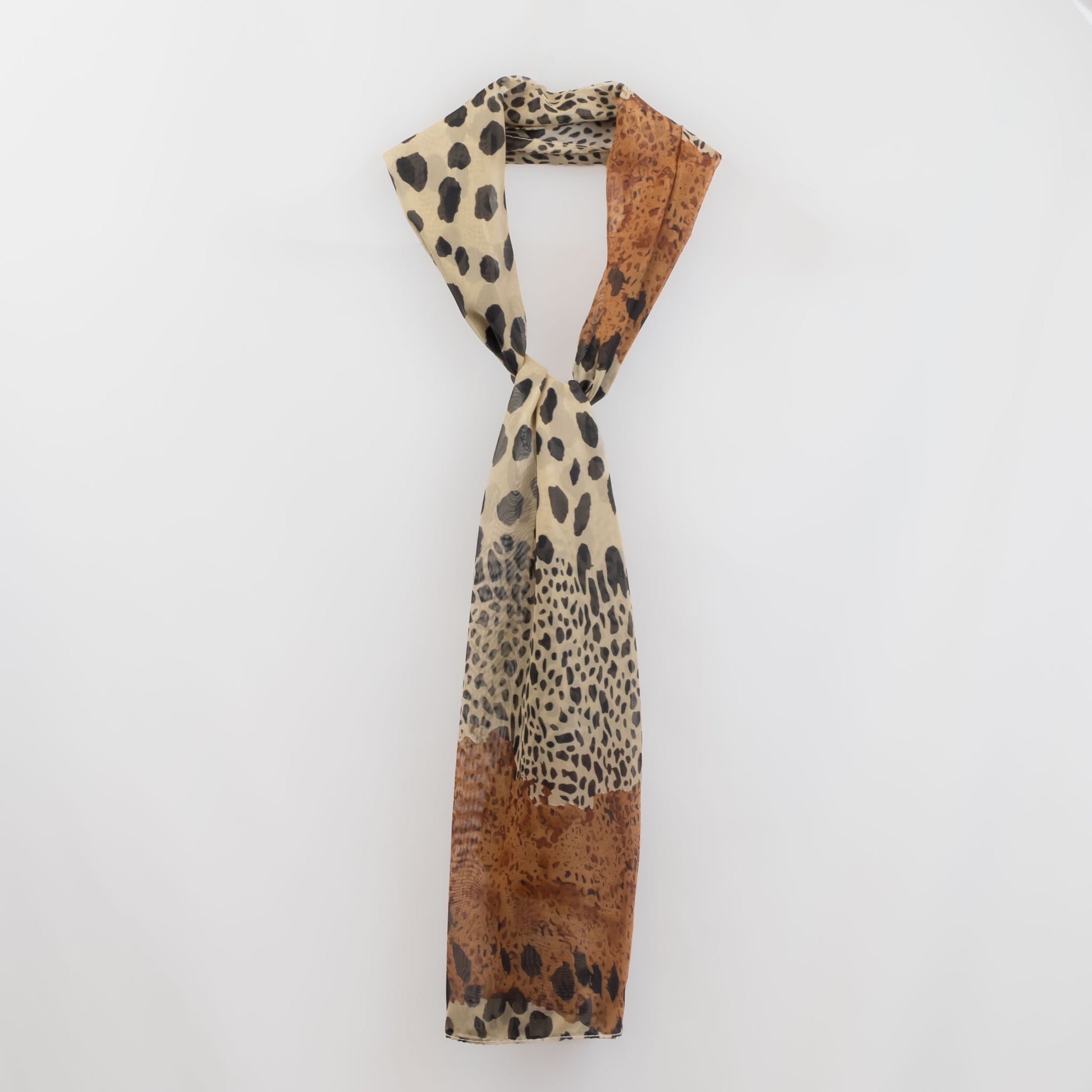 Eșarfă fină cu efect de mătase, imprimeu animal print Wilma, 150 x 45 cm