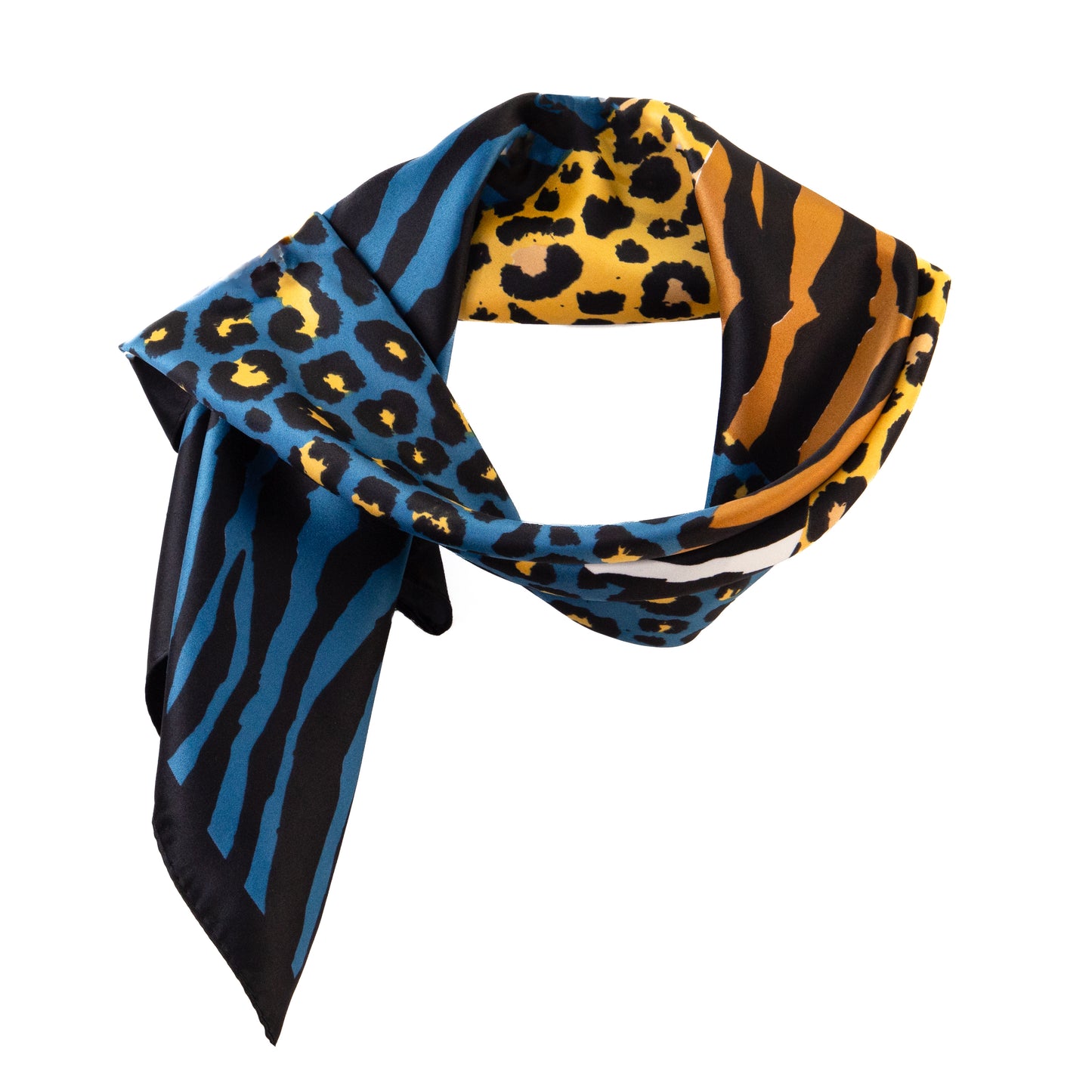 Eșarfă fină cu efect de mătase, imprimeu animal print, 56 x 56 cm