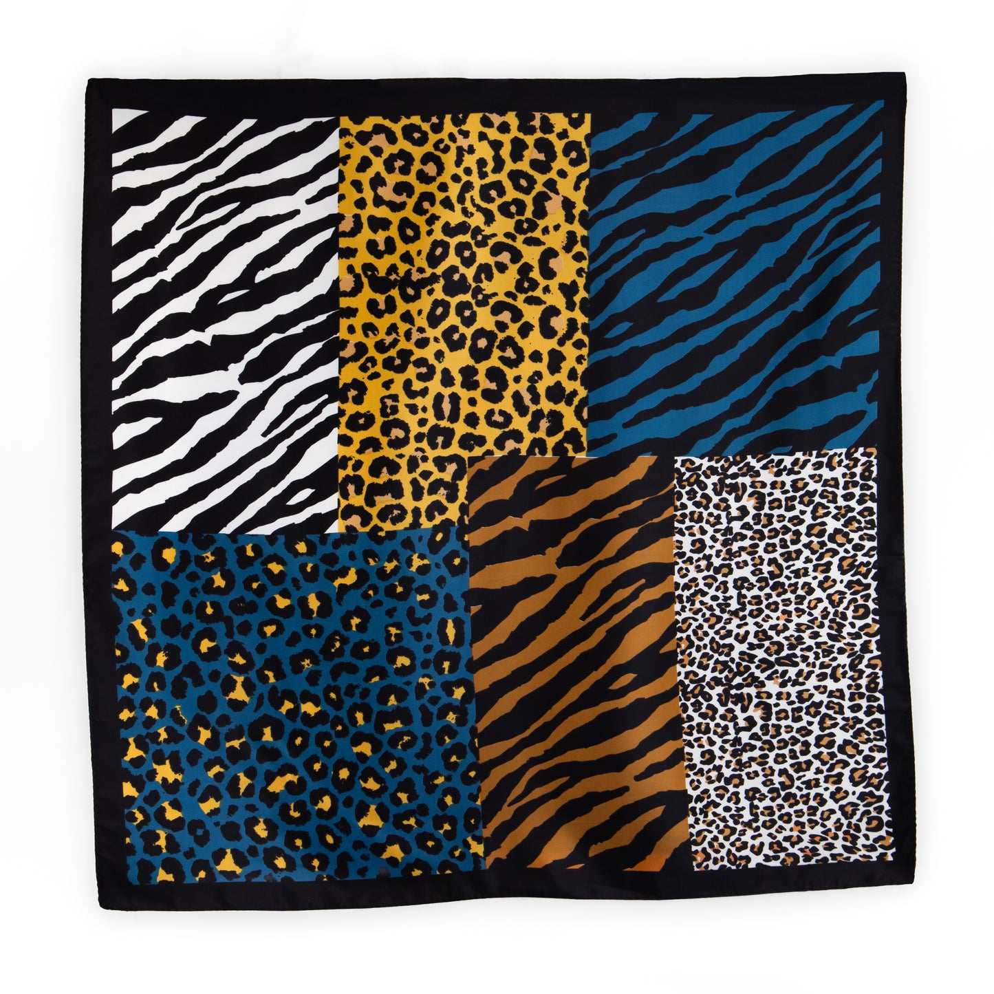 Eșarfă fină cu efect de mătase, imprimeu animal print, 56 x 56 cm