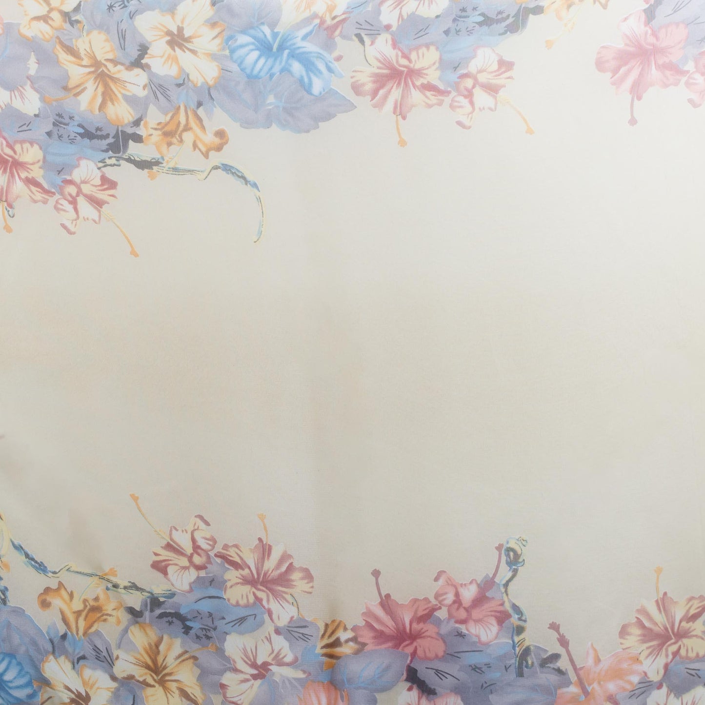 Eșarfă fină cu efect de mătase, imprimeu cu flori curgătoare, 160 x 50 cm - Bej Calm