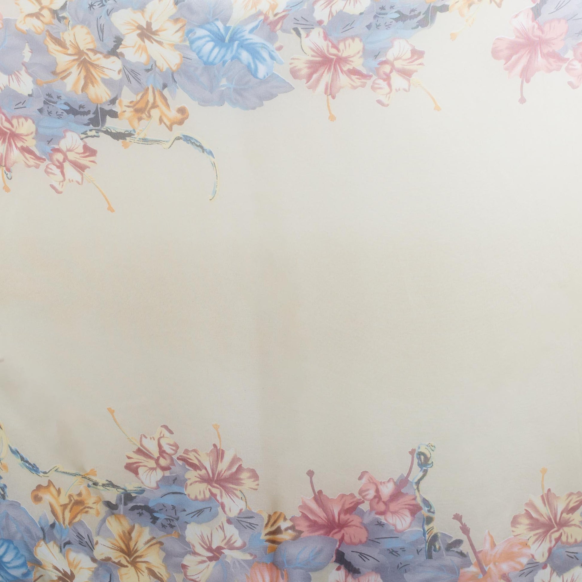 Eșarfă fină cu efect de mătase, imprimeu cu flori curgătoare, 160 x 50 cm - Bej Calm