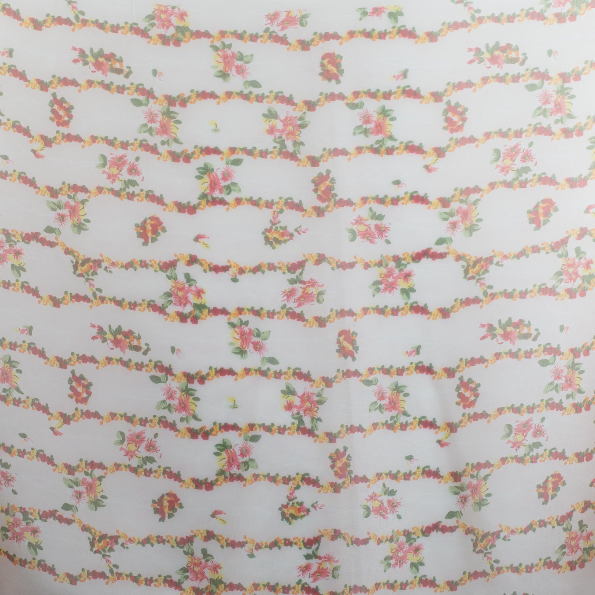 Eșarfă fină cu efect de mătase, imprimeu cu flori mici, 160 x 50 cm - Peach