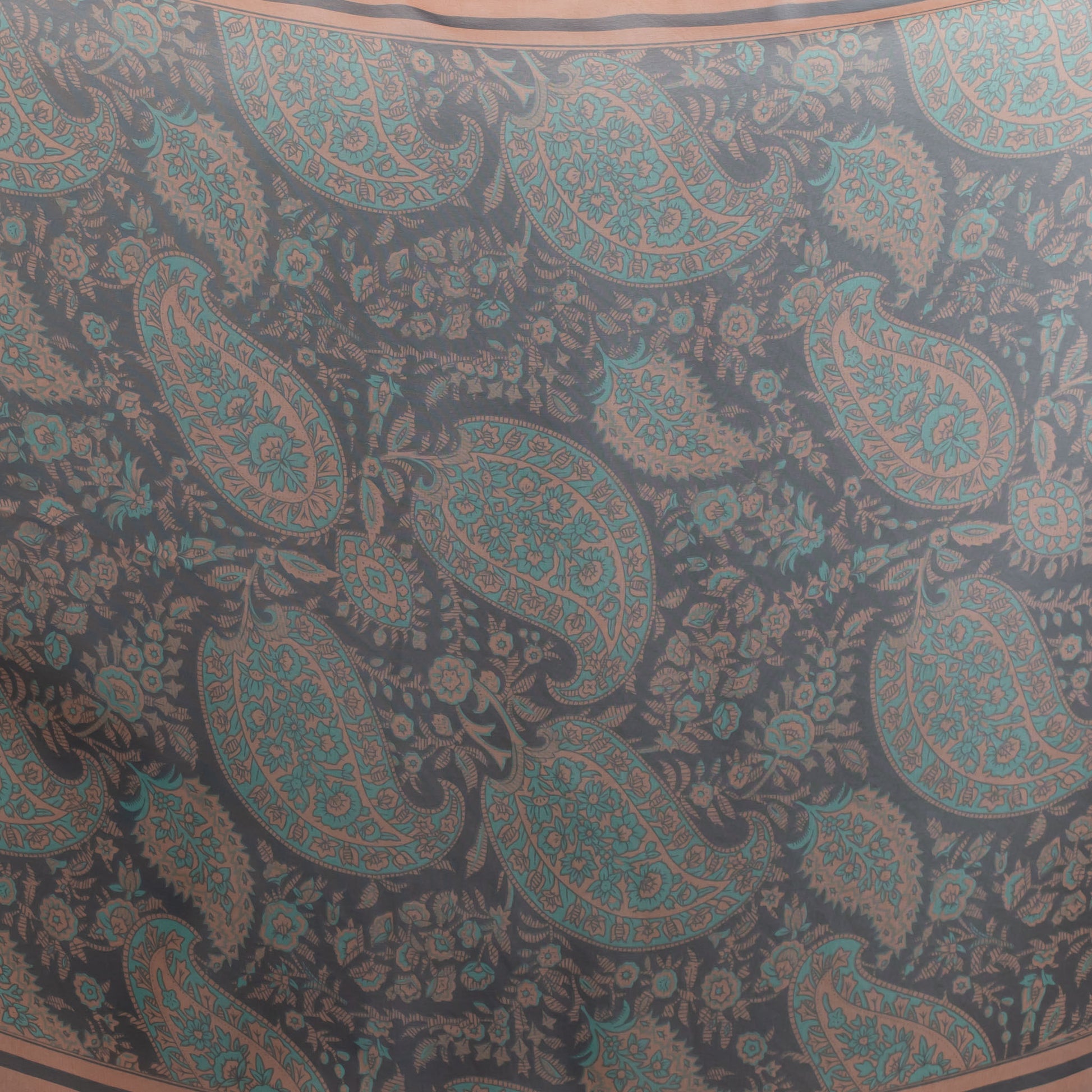 Eșarfă fină cu efect de mătase, imprimeu paisley floral, 160 x 50 cm - Night Shades